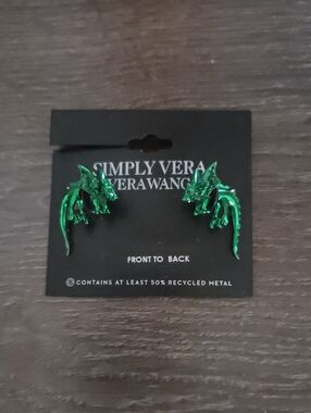 Simply Vera Vera Wang Metallic Green Dragon Ear Studs